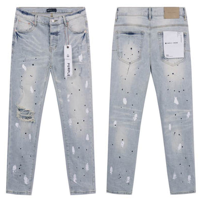 Men's Purple Fashionable Casual Jeans Pants Size 28-38