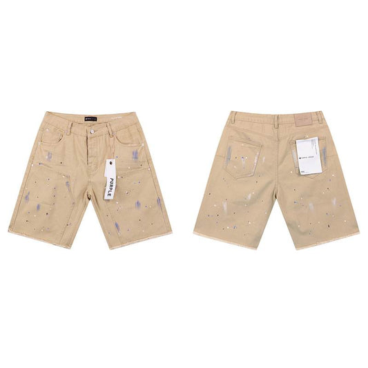 Men's Purple Denim Slim Fit Jeans Shorts Casual Straight Fit Summer Shorts 28-38