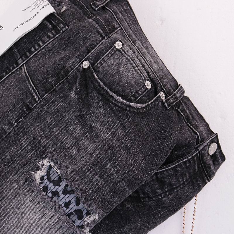 Men's Purple Denim Slim Fit Jeans Shorts Casual Straight Fit Summer Shorts 28-38