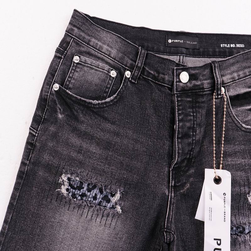 Men's Purple Denim Slim Fit Jeans Shorts Casual Straight Fit Summer Shorts 28-38