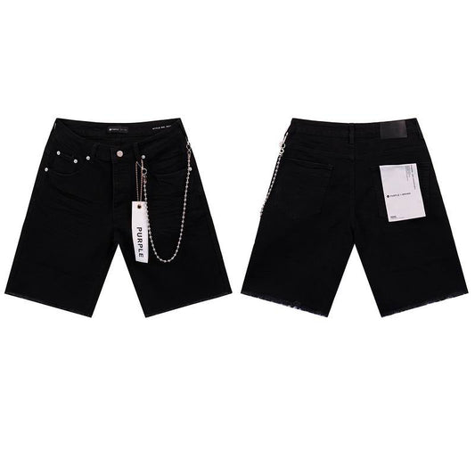 Men's Purple Denim Slim Fit Jeans Shorts Casual Straight Fit Summer Shorts 28-38