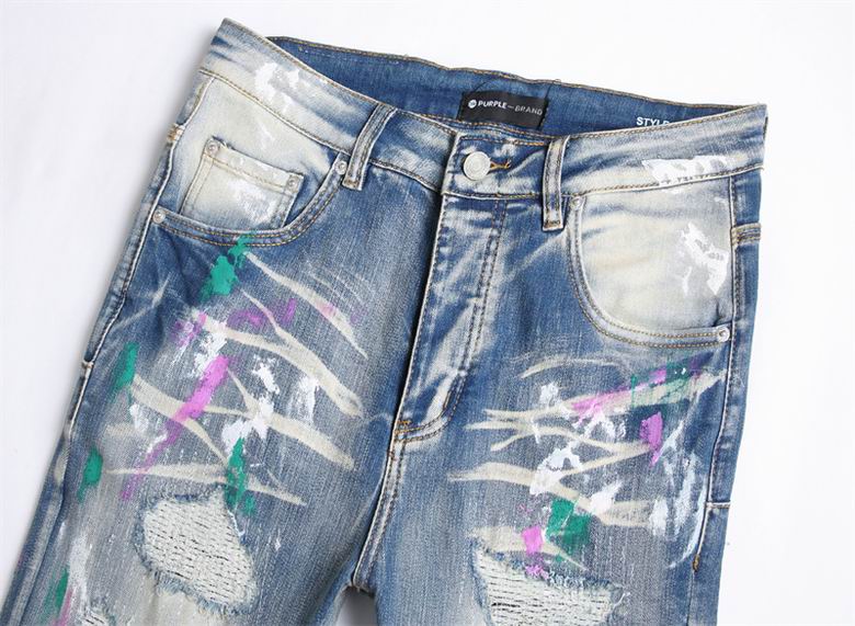 Men's Purple Fashionable Casual Jeans Pants Size 29-38