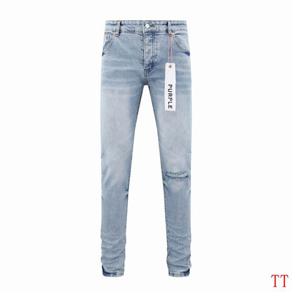 Men's Purple Fashionable Casual Jeans Pants Size 30-38