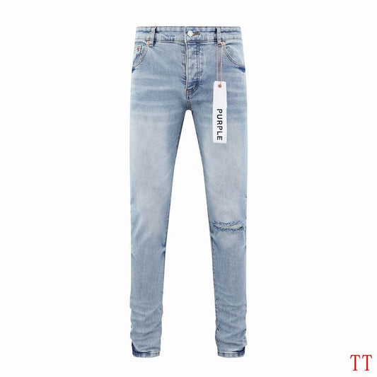 Men's Purple Fashionable Casual Jeans Pants Size 30-38