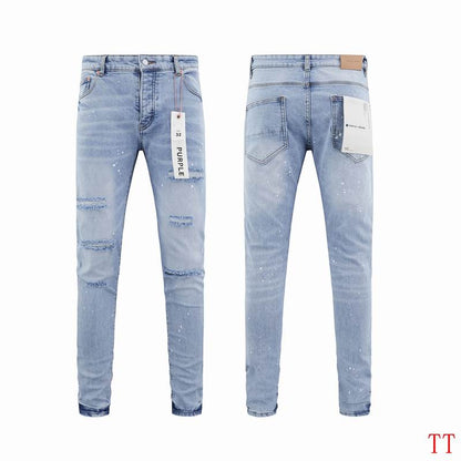 Men's Purple Fashionable Casual Jeans Pants Size 30-38