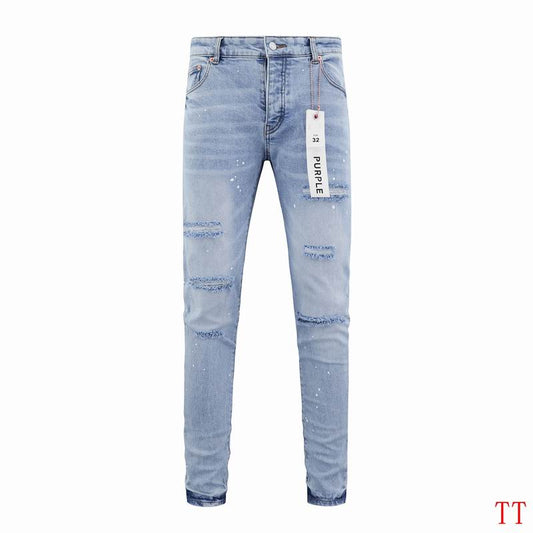 Men's Purple Fashionable Casual Jeans Pants Size 30-38
