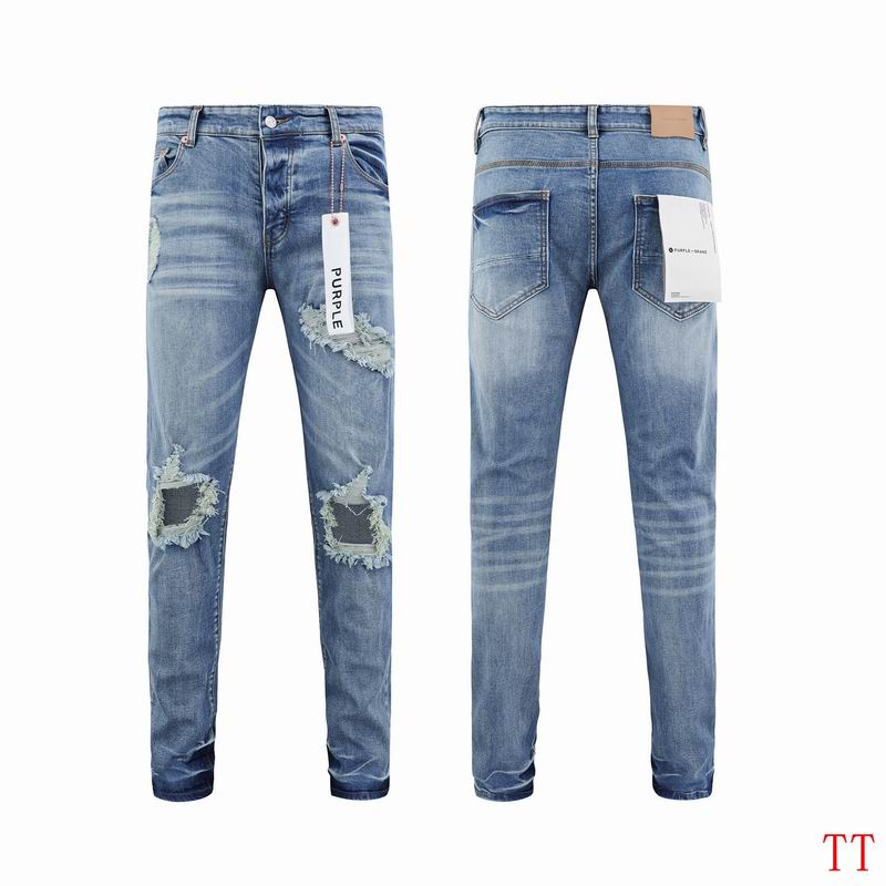 Men's Purple Fashionable Casual Jeans Pants Size 30-38