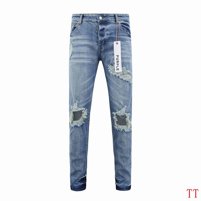 Men's Purple Fashionable Casual Jeans Pants Size 30-38