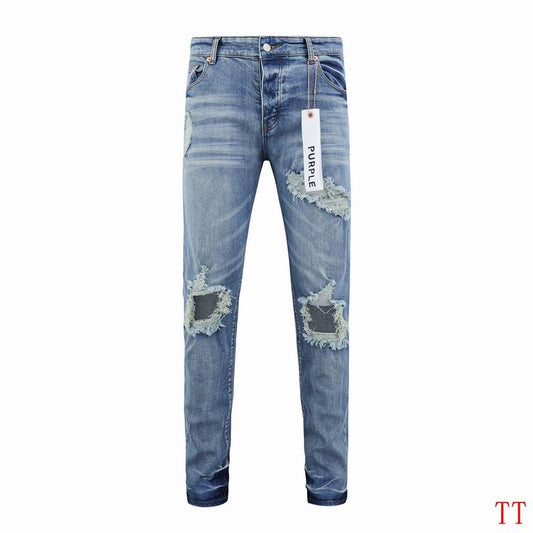 Men's Purple Fashionable Casual Jeans Pants Size 30-38