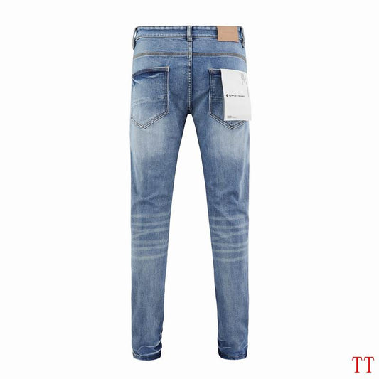 Men's Purple Fashionable Casual Jeans Pants Size 30-38