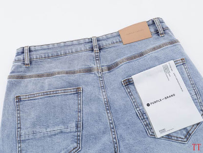 Men's Purple Fashionable Casual Jeans Pants Size 30-38