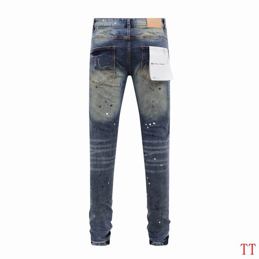 Men's Purple Fashionable Casual Jeans Pants Size 30-38