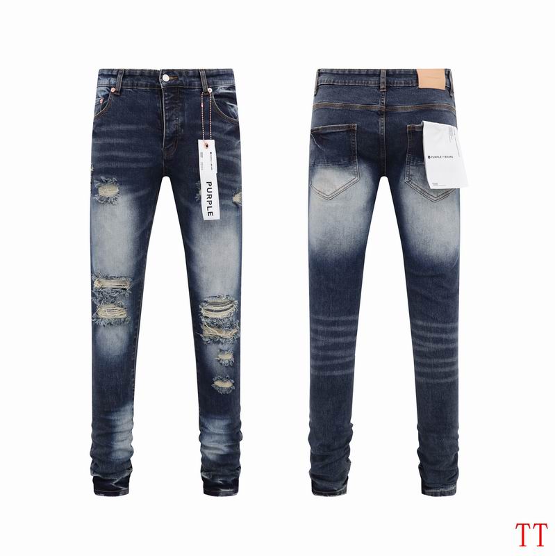 Men's Purple Fashionable Casual Jeans Pants Size 30-38