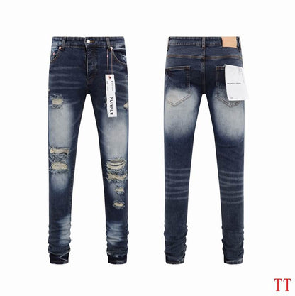 Men's Purple Fashionable Casual Jeans Pants Size 30-38