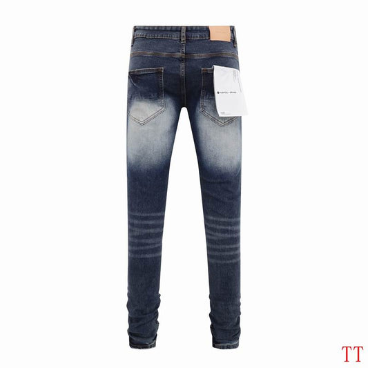 Men's Purple Fashionable Casual Jeans Pants Size 30-38