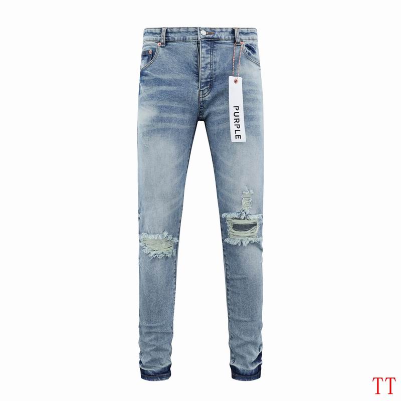 Men's Purple Fashionable Casual Jeans Pants Size 30-38