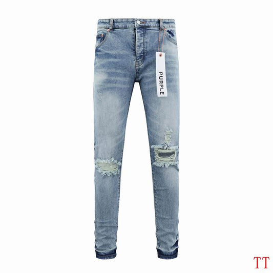 Men's Purple Fashionable Casual Jeans Pants Size 30-38