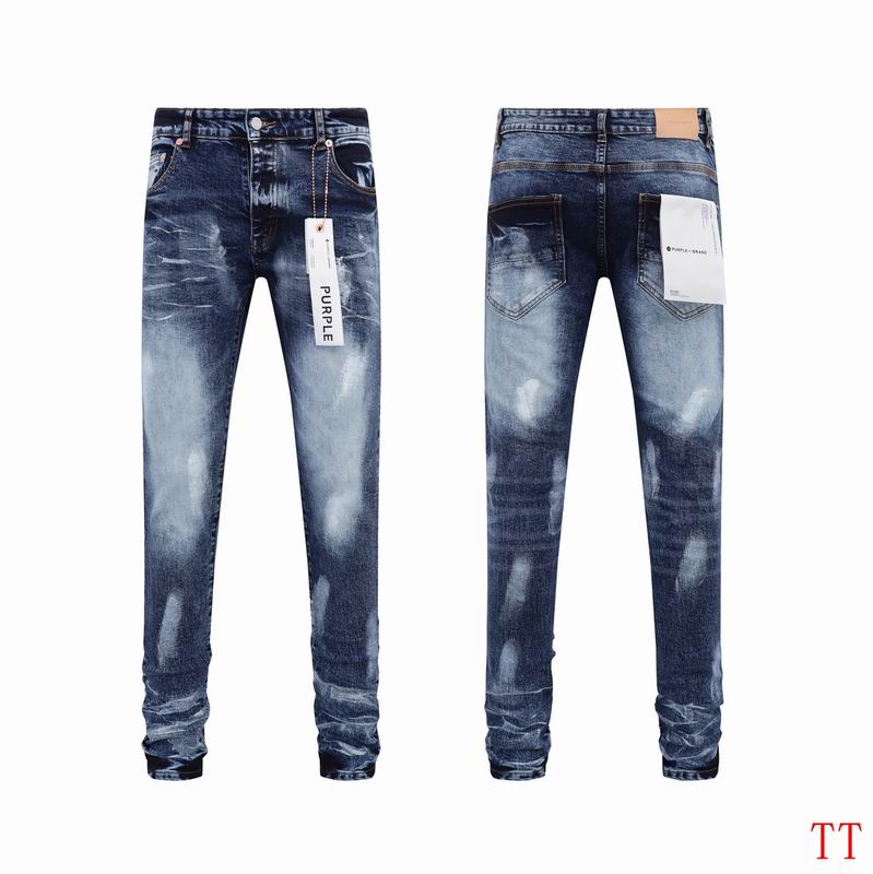 Men's Purple Fashionable Casual Jeans Pants Size 30-38