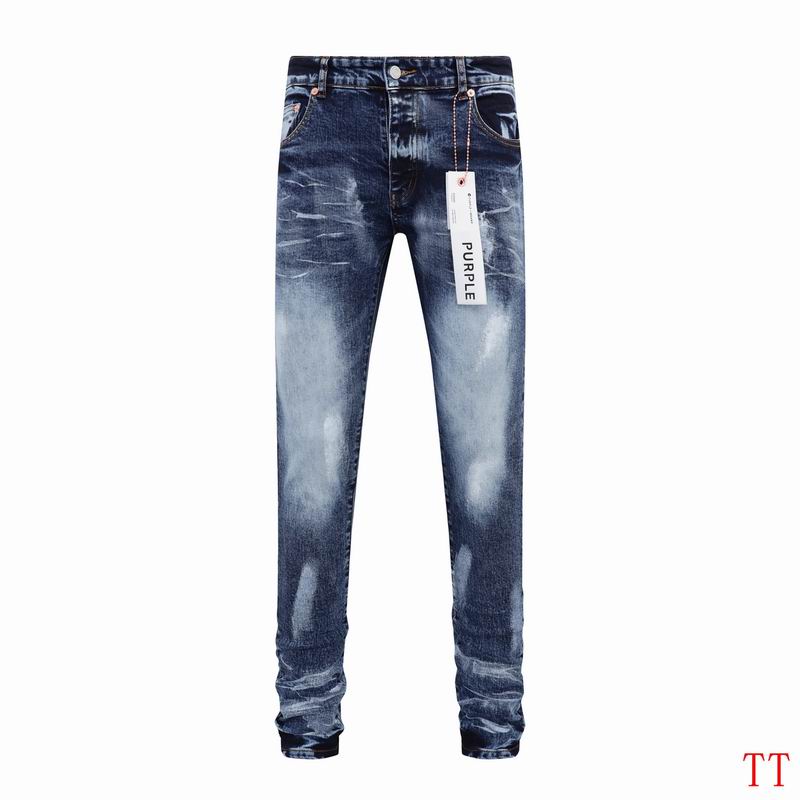 Men's Purple Fashionable Casual Jeans Pants Size 30-38