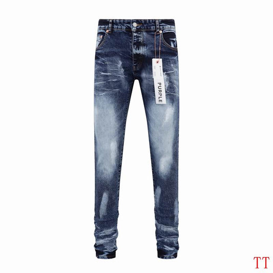 Men's Purple Fashionable Casual Jeans Pants Size 30-38