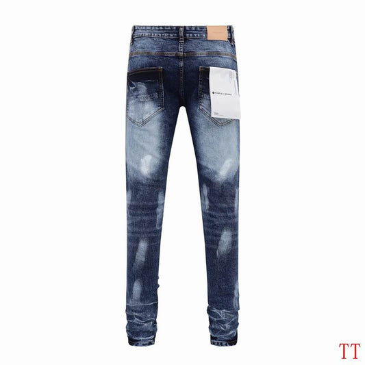 Men's Purple Fashionable Casual Jeans Pants Size 30-38