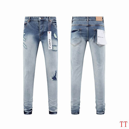 Men's Purple Fashionable Casual Jeans Pants Size 30-38