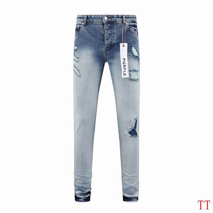 Men's Purple Fashionable Casual Jeans Pants Size 30-38