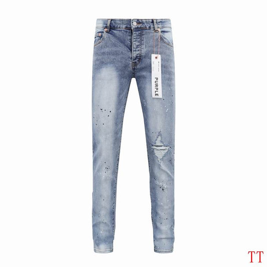Men's Purple Fashionable Casual Jeans Pants Size 30-38