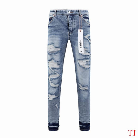 Men's Purple Fashionable Casual Jeans Pants Size 30-38