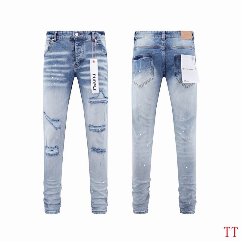 Men's Purple Fashionable Casual Jeans Pants Size 30-38