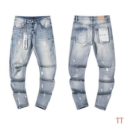 Men's Purple Fashionable Casual Jeans Pants Size 30-38
