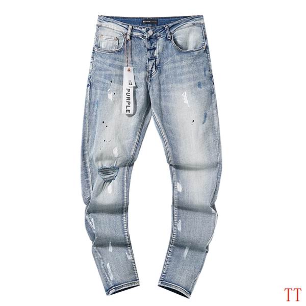 Men's Purple Fashionable Casual Jeans Pants Size 30-38