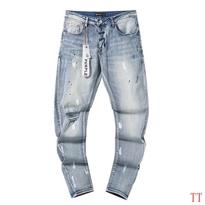 Men's Purple Fashionable Casual Jeans Pants Size 30-38