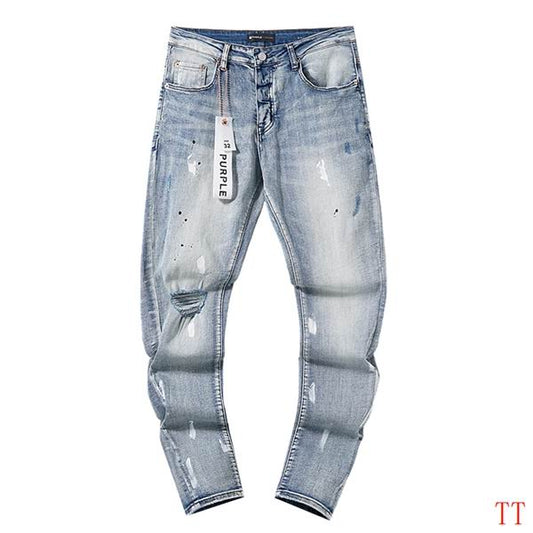 Men's Purple Fashionable Casual Jeans Pants Size 30-38