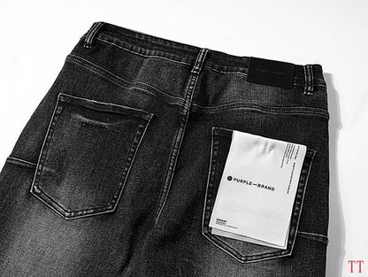 Men's Purple Fashionable Casual Jeans Pants Size 30-38