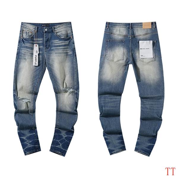 Men's Purple Fashionable Casual Jeans Pants Size 30-38