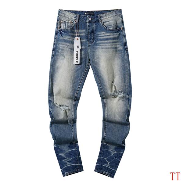 Men's Purple Fashionable Casual Jeans Pants Size 30-38