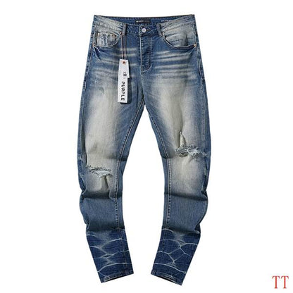 Men's Purple Fashionable Casual Jeans Pants Size 30-38
