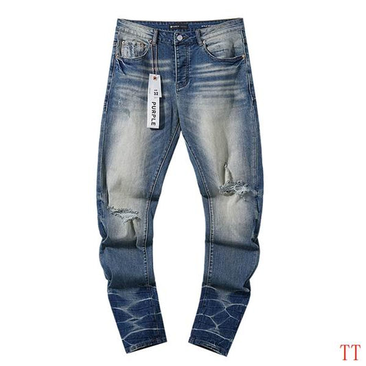 Men's Purple Fashionable Casual Jeans Pants Size 30-38