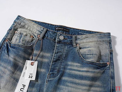 Men's Purple Fashionable Casual Jeans Pants Size 30-38