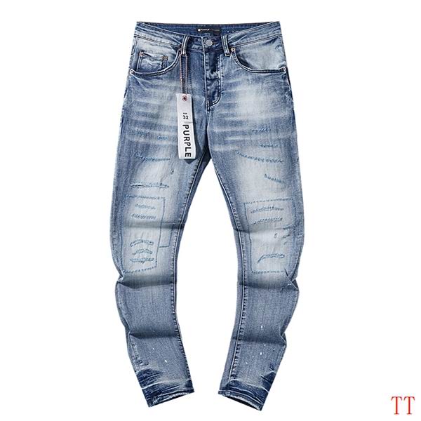 Men's Purple Fashionable Casual Jeans Pants Size 30-38