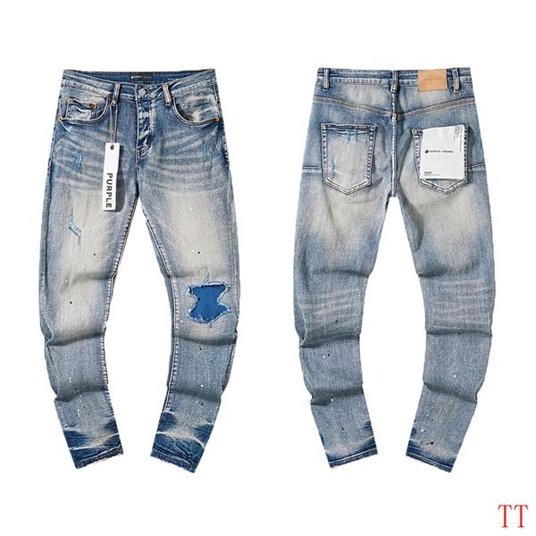 Men's Purple Fashionable Casual Jeans Pants Size 30-38