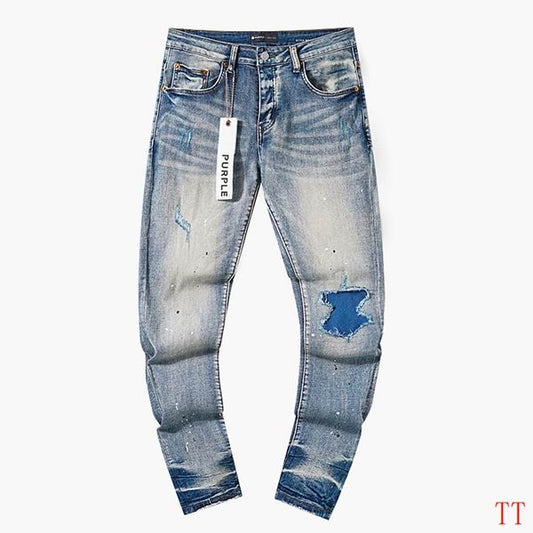 Men's Purple Fashionable Casual Jeans Pants Size 30-38