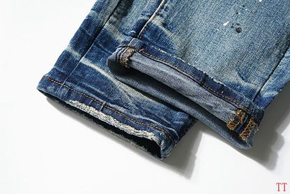 Men's Purple Fashionable Casual Jeans Pants Size 30-38