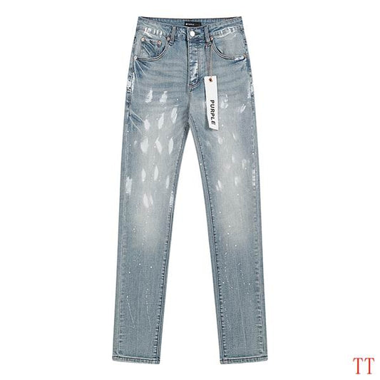 Men's Purple Fashionable Casual Jeans Pants Size 30-38