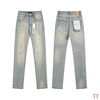 Men's Purple Fashionable Casual Jeans Pants Size 30-38