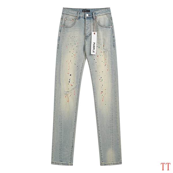 Men's Purple Fashionable Casual Jeans Pants Size 30-38
