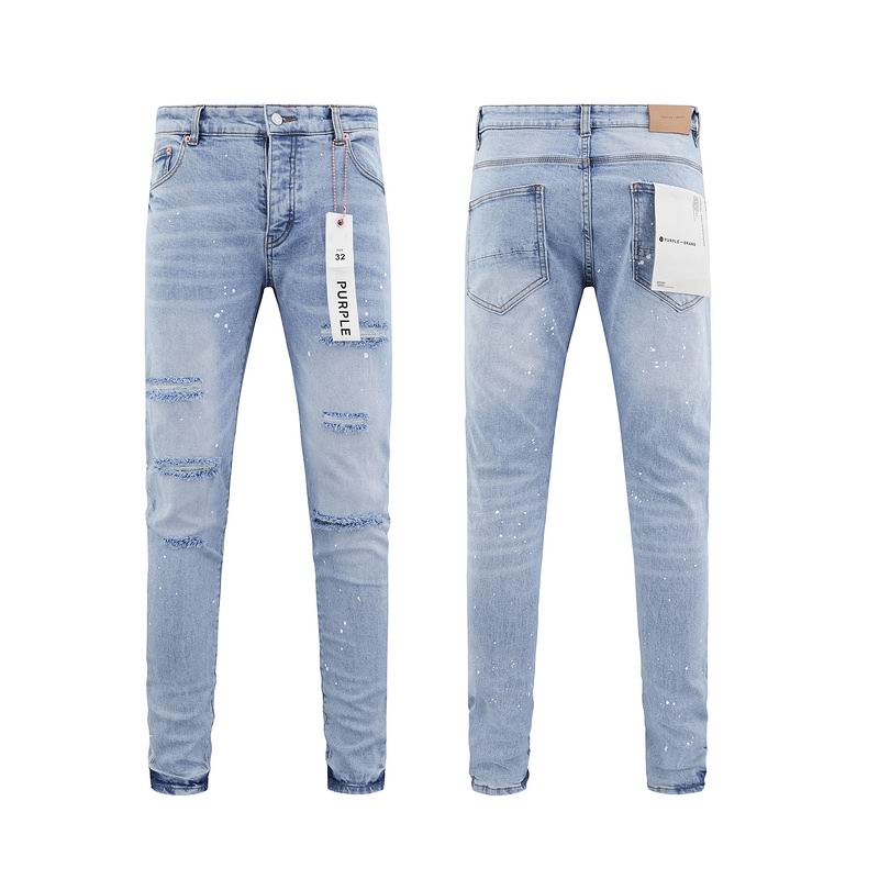 Men's Purple Fashionable Casual Jeans Pants Size 30-38