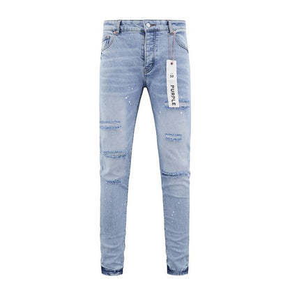 Men's Purple Fashionable Casual Jeans Pants Size 30-38