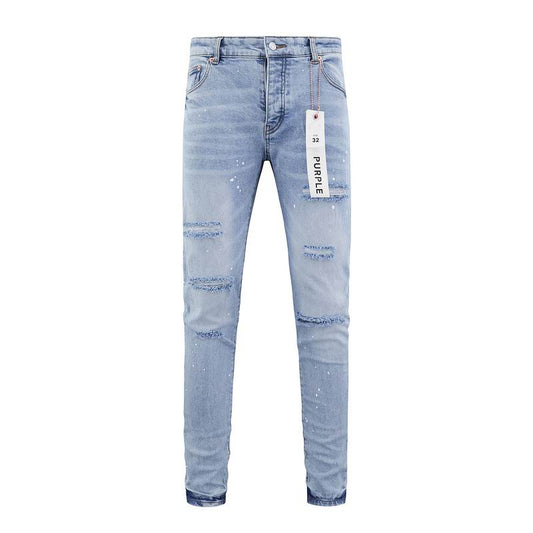 Men's Purple Fashionable Casual Jeans Pants Size 30-38